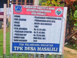 Mahasiswa Ungkap Proyek Batas Jalan Masalili Mangkrak, Kejari Muna Diminta Periksa Pj Kades, Sekretaris, Bendahara dan TPK